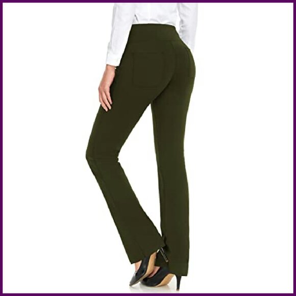 Bootcut Yoga Pants with Pockets, 4-Way Stretch, Mid-Rise, Flared Leg - Picture 3 of 8